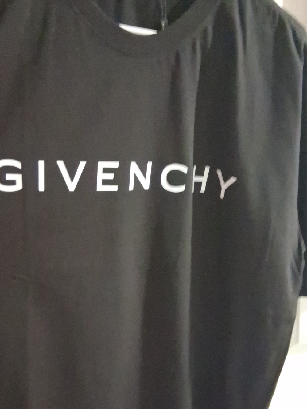 NWT Mens Givenchy Black T-Shirt with White Logo Size XL - Picture 2 of 5